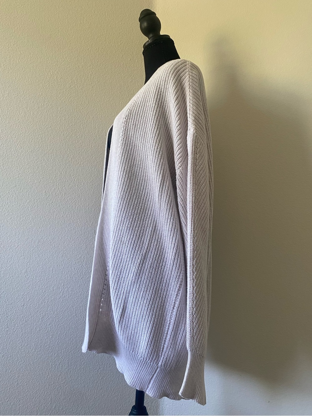 bp Open-Front Cream Ribbed Cardigan - Picture 4 of 8